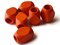 6 25mm x 16mm Orange Large Hole Vintage Macrame Faceted Rectangle Wood Beads